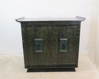 ITEM-309-- MCM cerused ebony, hi fi / television cabinet. no insides or back. great project to re-purpose cabinet. 47"wide, 24" deep, 42" high $150.00
