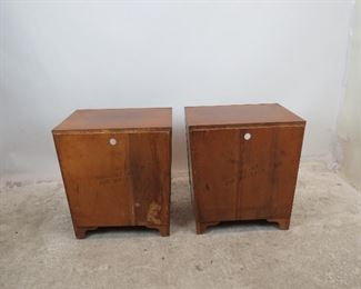 ITEM 307-- Pair of MCM nightstands by Unagusta. holes in back for cords. PIC 4