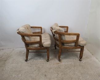ITEM--351-- Pair of MCM Drexel Heritage rolling lounge chairs. PIC 2