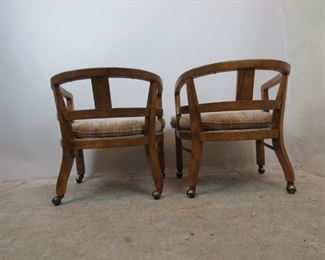 ITEM--351-- Pair of MCM Drexel Heritage rolling lounge chairs. PIC 4