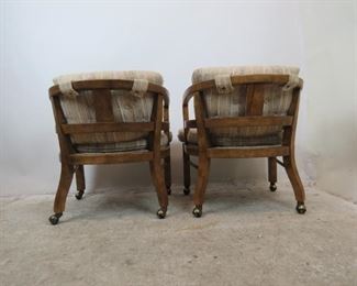 ITEM--351-- Pair of MCM Drexel Heritage rolling lounge chairs. PIC 5