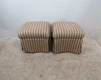 ITEM -352-- Pair of Sherrill Upholstered ottomans. minor staining. 19" w, 19" d, 17" high $100.00