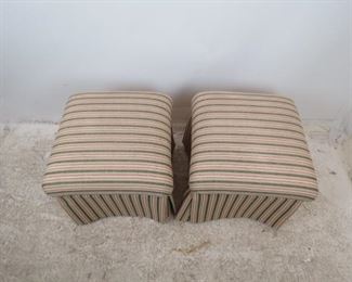 ITEM -352-- Pair of Sherrill Upholstered ottomans. minor staining. PIC 4