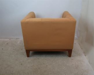 ITEM-357-- MCM tufted cube lounge chair. minor wood frame nicks and upholstery marks. PIC 4