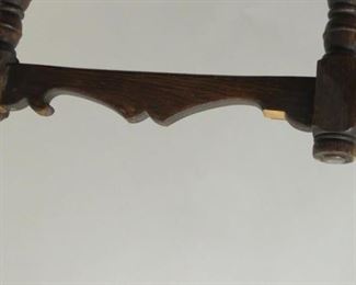 ITEM-358-- Pair of Carved Jacobean oak cane seat chairs. chip missing on runner, roughness and chips PIC 3