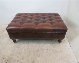 ITEM- 373--contemporary tufted large leather ottoman. 47.5" wide, 29.5" deep, 19" high. $125.00