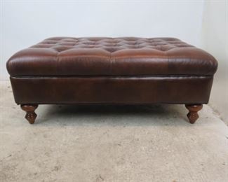 ITEM- 373--contemporary tufted large leather ottoman. PIC 3