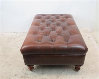 ITEM- 373--contemporary tufted large leather ottoman. PIC 4