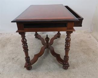 ITEM-381-- mahogany library / console with ebonized trim , turned legs and 1 drawer. PIC 3