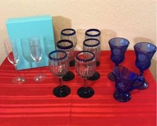 Tiffany and Blue Glassware