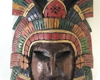 Vintage Carved Wooden Tribal Wall Hanging