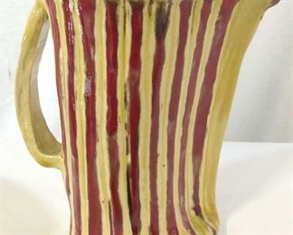 Artist Signed Glazed Ceramic Pitcher