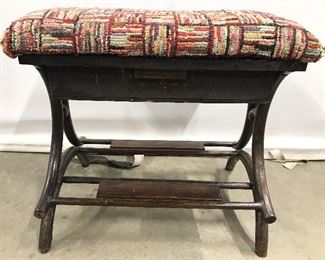 THE FAVORITE Antique Needlepoint Sewing Bench