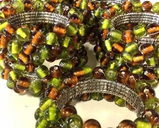 Set 12 Beaded Napkin Rings
