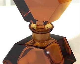 Amber Toned Glass Perfume Bottle