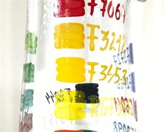 Unique Hand Painted Color Code Glass Pitcher