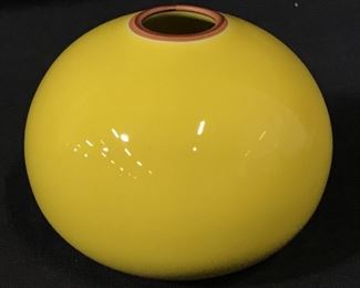 Yellow Asian Porcelain Decorative Art