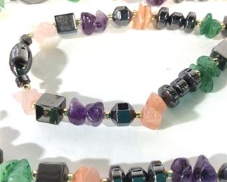 Natural Hematite & Quartz Stone Necklace