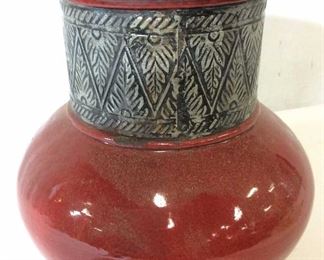 Pottery Barn Centerpiece Ceramic & Metal Vessel