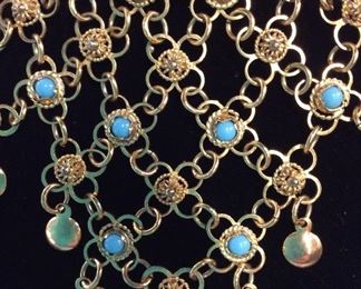 Mesh Style Chain Link Dangle Fashion Necklace