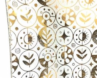 Gold tnd Stencil Decorative Glass Centerpiece dish