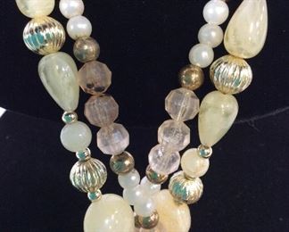 Lot 2 Vintage Long Bead Necklaces, c. 1960