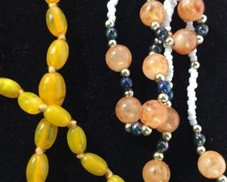 Boho Retro Beaded Necklaces, 2 pcs c. 1960s