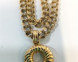 Curd Link Gold Tone Necklace Bracelet Set