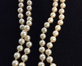 Double Strand Classic Costume Pearl Necklace