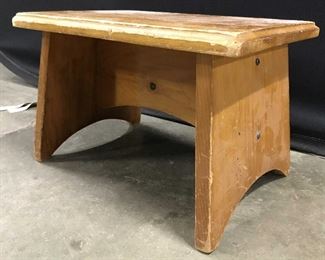 Vintage Carved Wooden Footstool