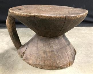 Vintage Stump Style Carved Wooden Footstool