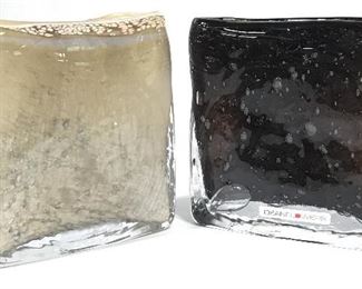 Lot 2 DEAN FLOWERS Art Glass Vases