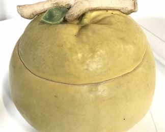 Signed Lidded Ceramic Porcelain Citrus Jar