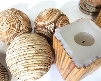 Decorative Centerpiece Woven Basket & Accessories