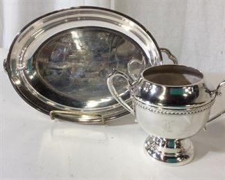 Set 2 Sheets Rockford Plated Sugar & Serving Bowl