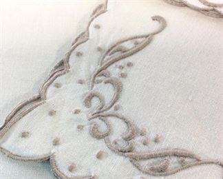 Vintage Embroidered Linen Table Settings, Set 7