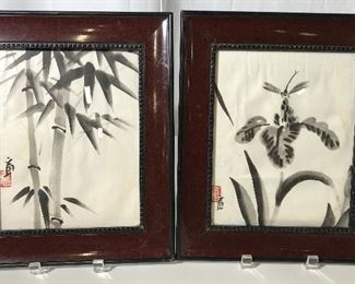 Pair East Asian Styled Framed Prints