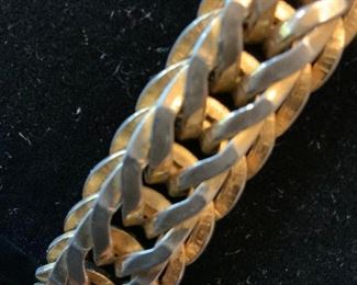 Vintage Silver gold toned Chunky link Bracelet