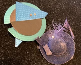 2 arts and crafts pins brooches