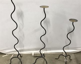 Set3 Cast Iron Candlestick Pillars Floor Sized 4ft