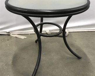 Vintage Glass Topped Bistro Table
