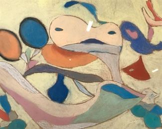 Signed Chalk Pastel on Board, Jamie Brustein
