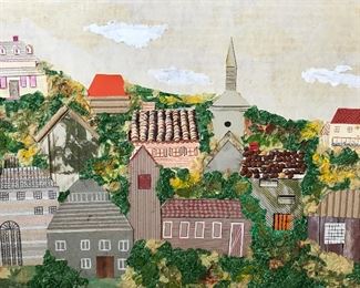 Signed Mixed Media Collage Helga Brinitzer