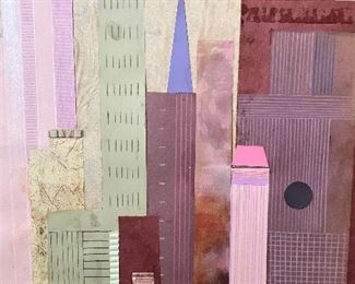 Signed Mixed Media Collage Helga Brinitzer