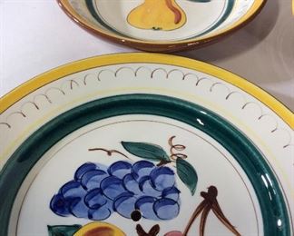 Hand Painted STANGI Fruit Plates, Set 18