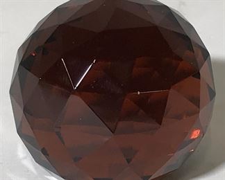 Amber Glass Paperweight