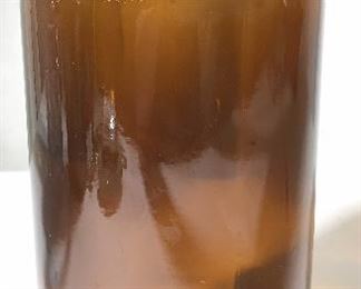 Vintage Amber Toned Glass Apothecary Bottle
