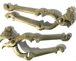 Pair Vintage Gold Toned Brass Bird Nutcrackers