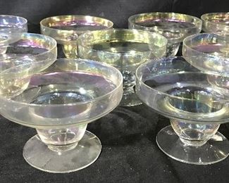Set Opalescent Pedestal Glassware