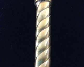 Twisted Brass Toned Candlestick, Vintage